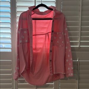 Pink Lily Pink Star Print Jacket